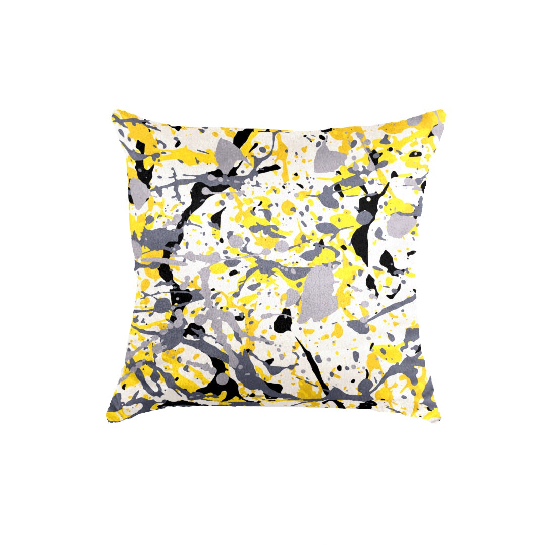 SuperSoft Yellow Grey Rope Throw Pillow
