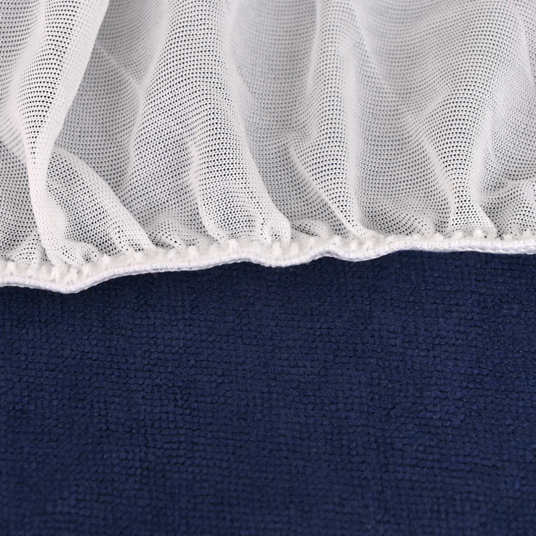 Terry polyester Waterproof Mattress Protector In Blue Color With Elastic Fitting