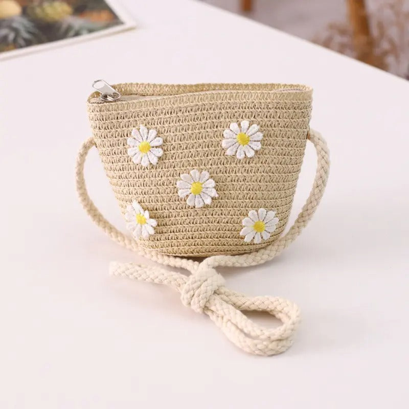 Daisy Darling - So Cute Handwoven Straw Crossbody Bag (Mini Edition)