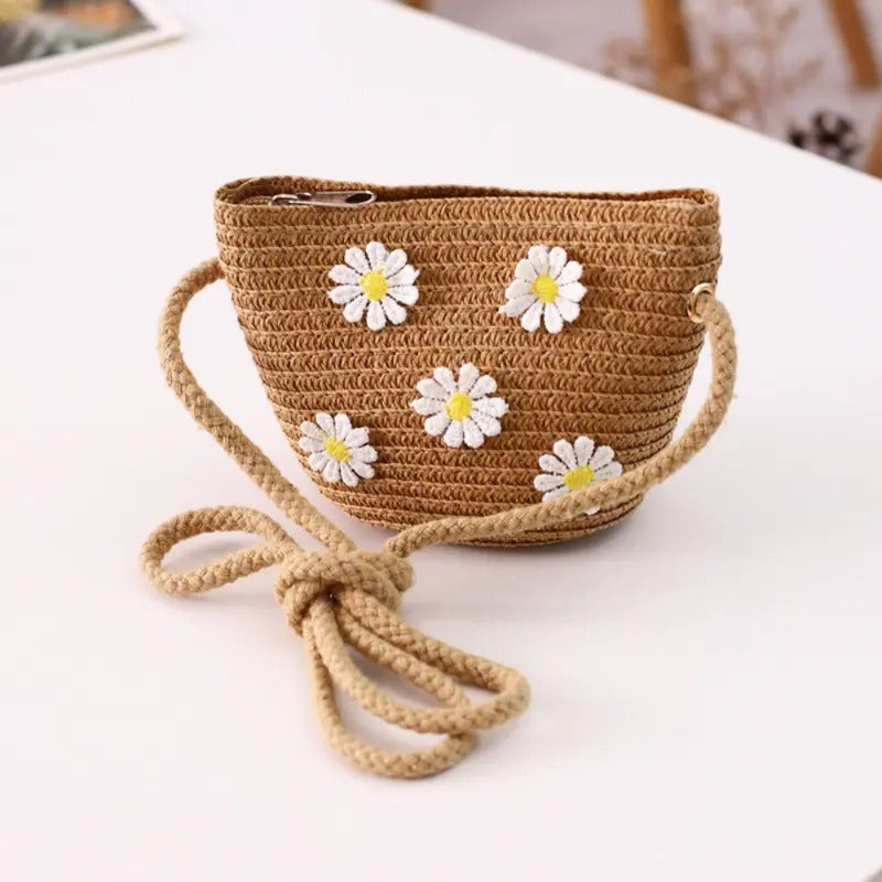 Daisy Darling - So Cute Handwoven Straw Crossbody Bag (Mini Edition)