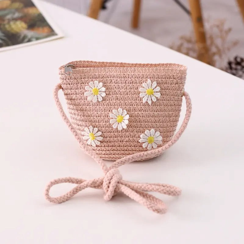 Daisy Darling - So Cute Handwoven Straw Crossbody Bag (Mini Edition)
