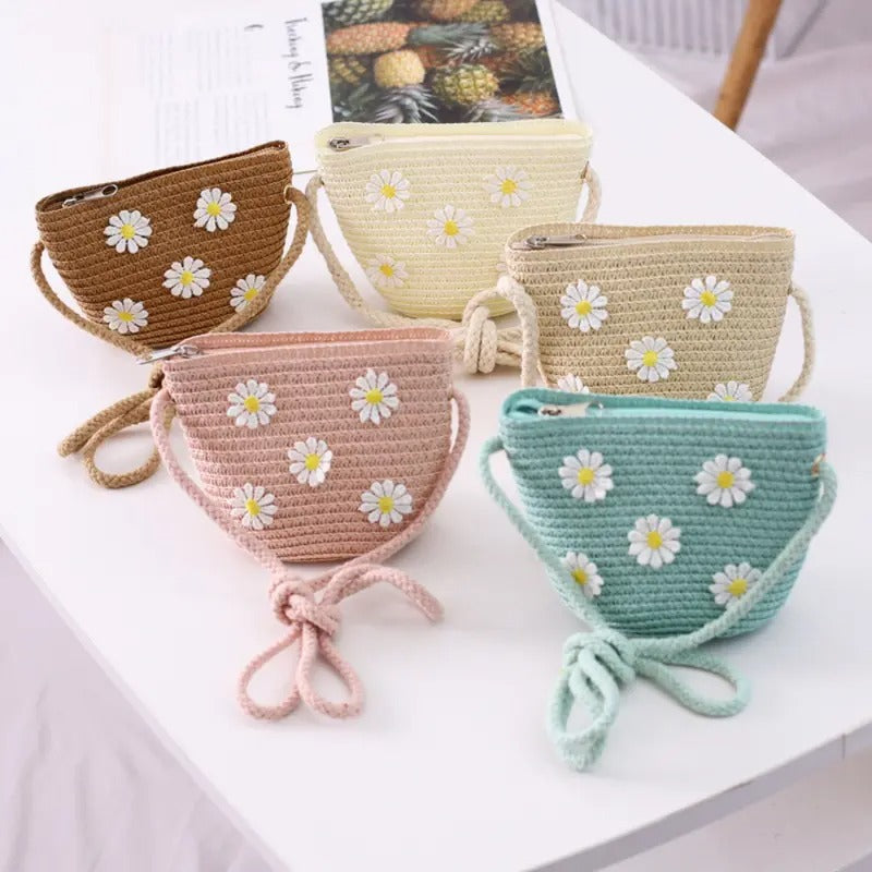 Daisy Darling - So Cute Handwoven Straw Crossbody Bag (Mini Edition)