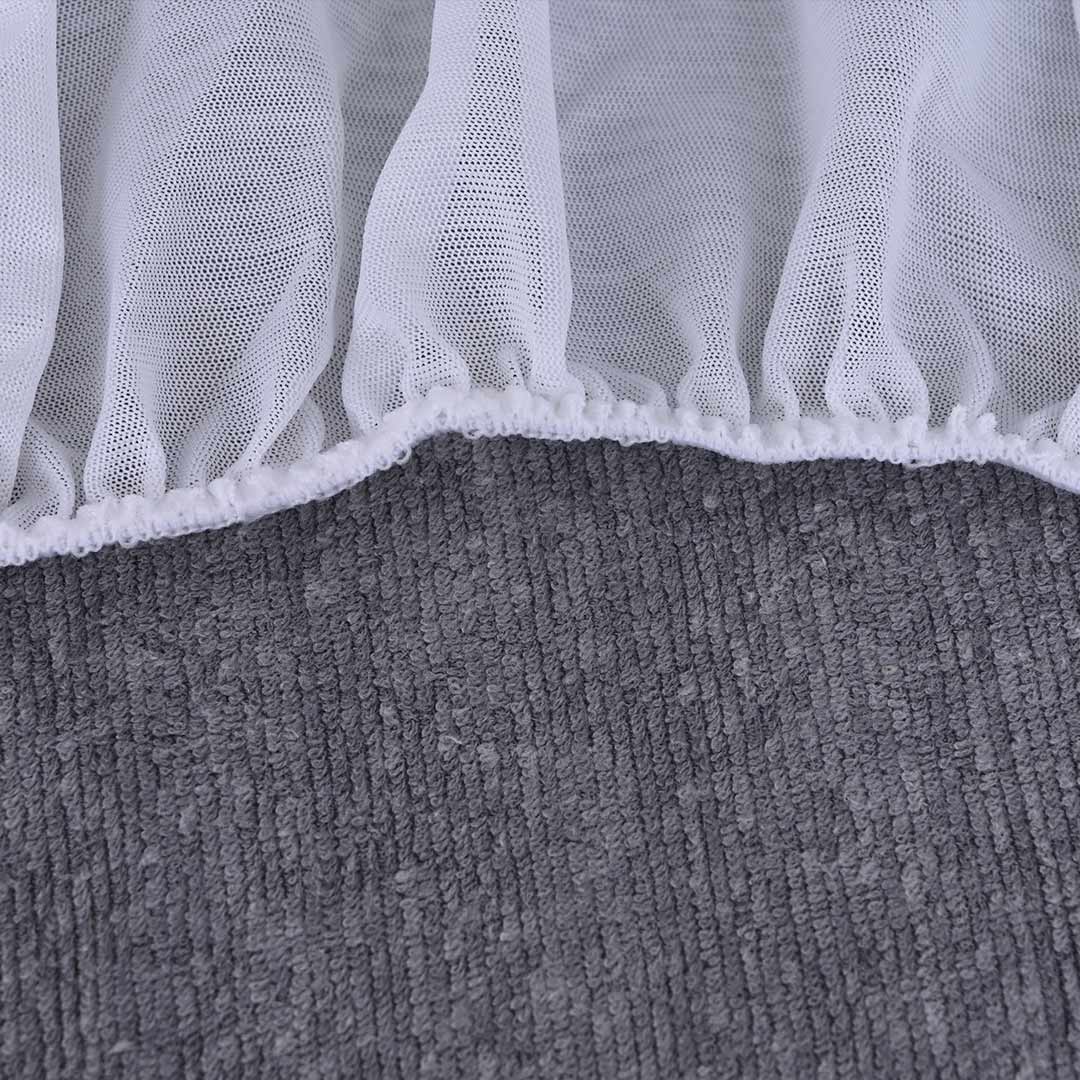 Terry Cotton Waterproof Mattress Protector In Grey Color With Elastic Fitting