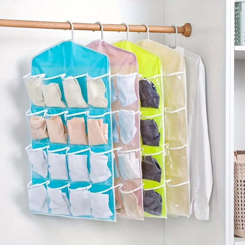 Wardrobe Wonders - 16 Pockets Hanging Closet Organizer in Grey Color