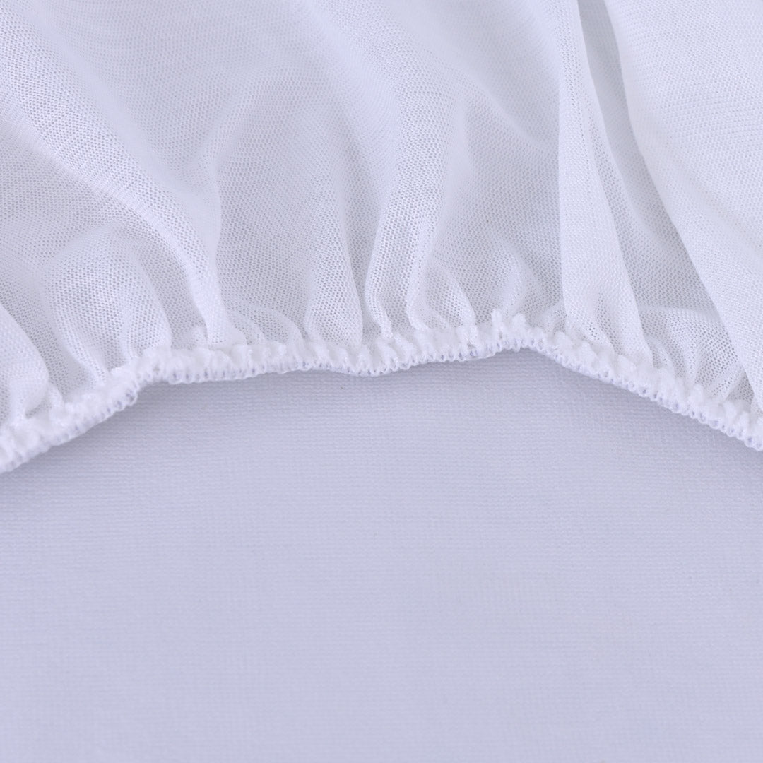 Poly Cotton Jersey Waterproof Mattress Protector In White Color With Elastic Fitting