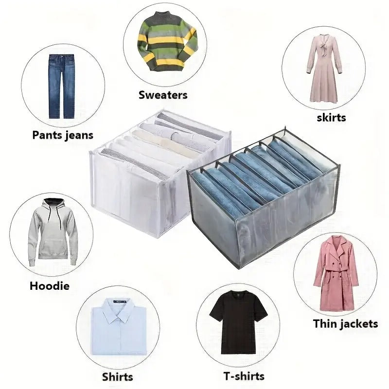 Clumsy To Classy - 7 Grid Jeans / Shirts Closet Organizer