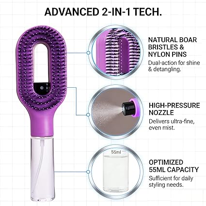 2 in 1 Spray Hair Brush