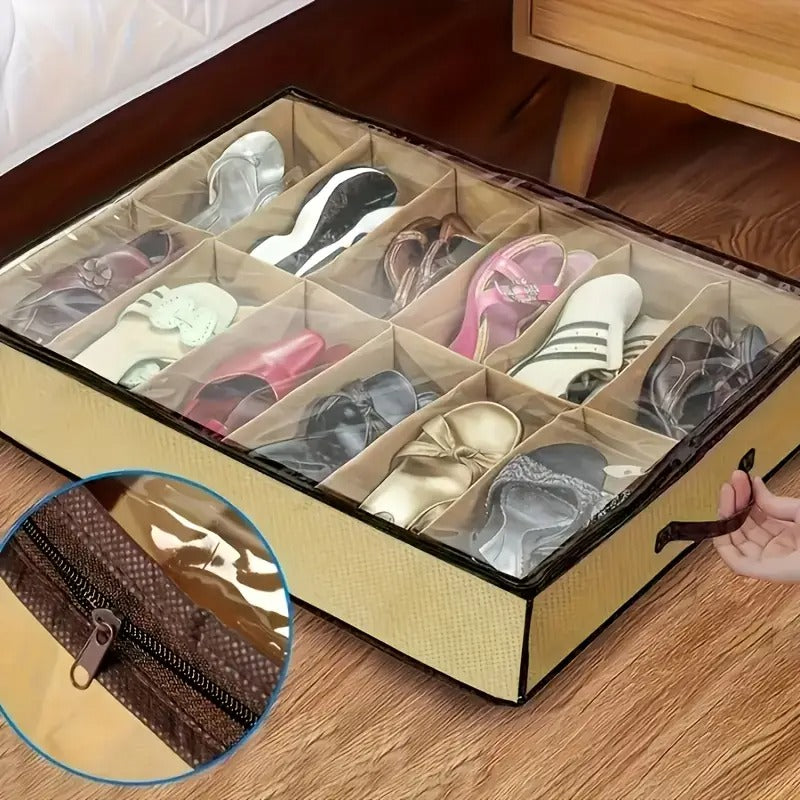 Space Sculpture - 12 Grid Dust Free Shoes Organizer