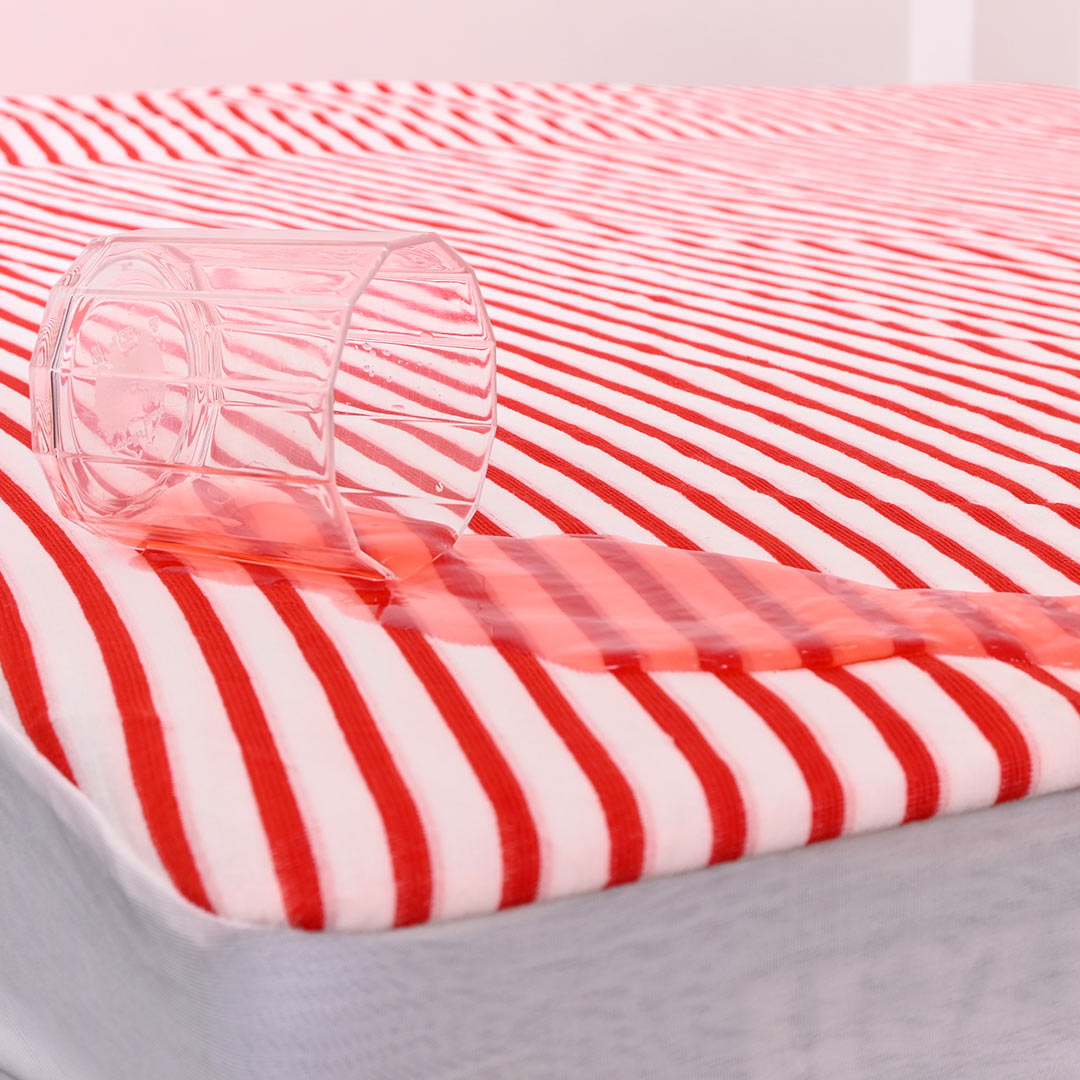Terry Towel Waterproof Mattress Protector With Elastic Fitting – Pink