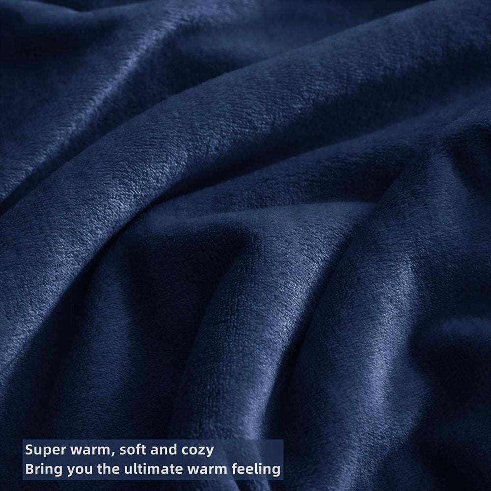 Flannel Moonlight Blue Winter Blanket - Soft Mink Fleece Throw
