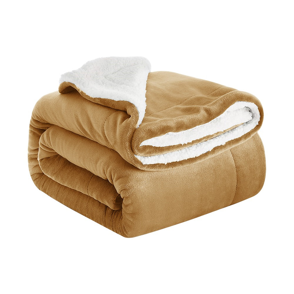 Ultra Soft Reversible Sherpa Throw Blanket – Camel | Luxurious Comfort for Every Home