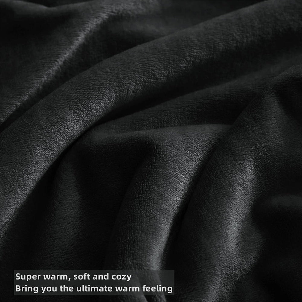 Flannel Moonlight Grey Winter Blanket - Soft Mink Fleece Throw