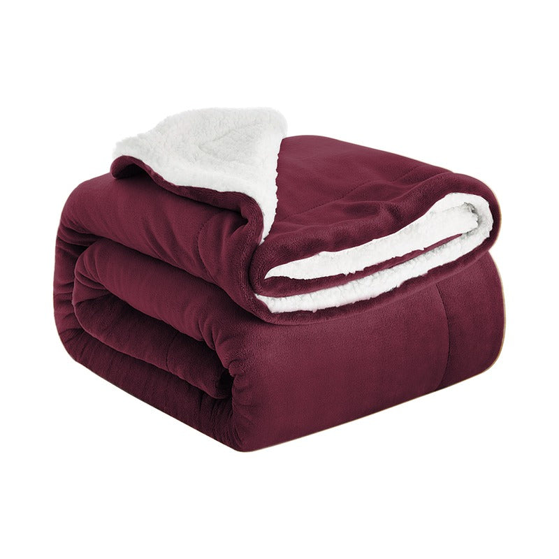 Ultra Soft Reversible Sherpa Throw Blanket – Burgundy | Luxurious Comfort for Every Home