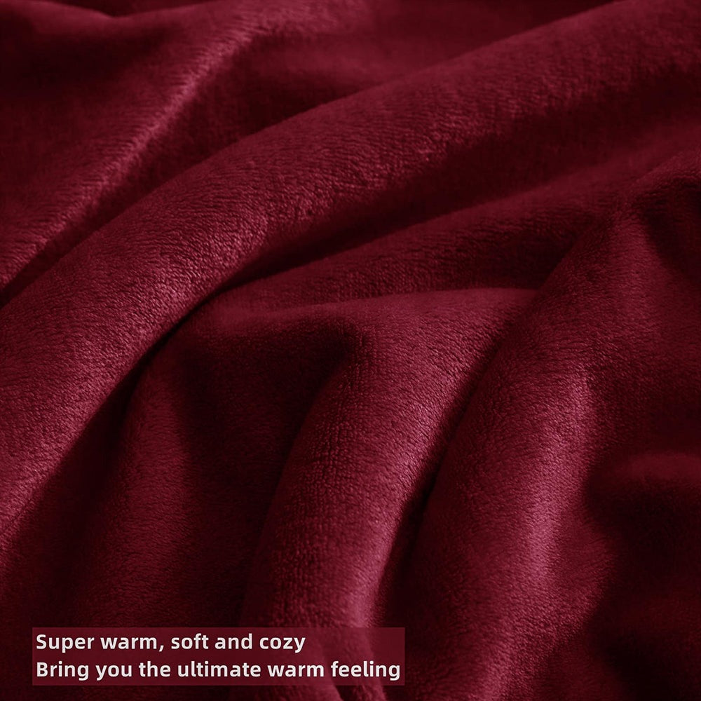 Flannel Moonlight Red Winter Blanket - Soft Mink Fleece Throw
