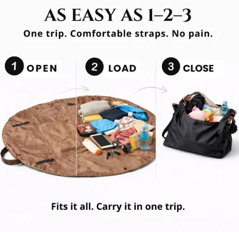 Fully Opening Canvas Shoulder Bag