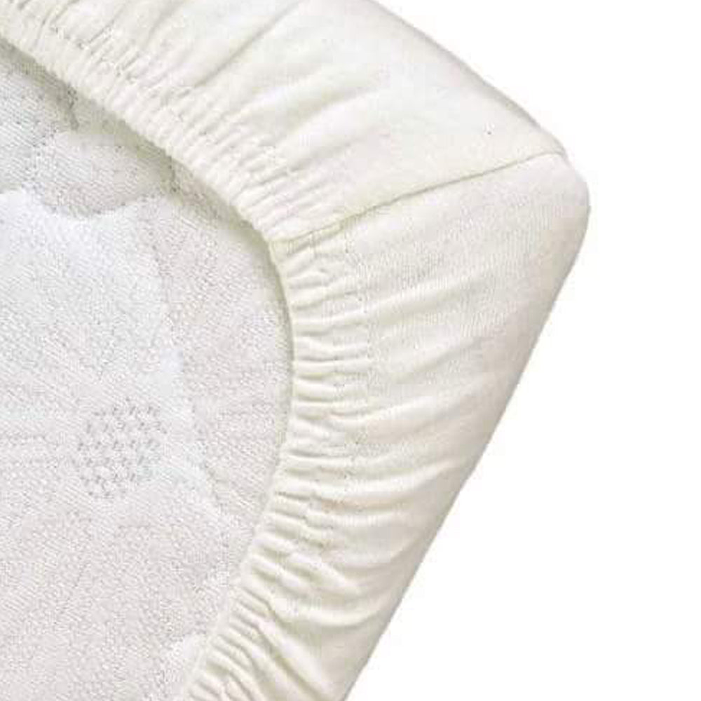 Poly Cotton Jersey Waterproof Mattress Protector In Grey Color With Elastic Fitting