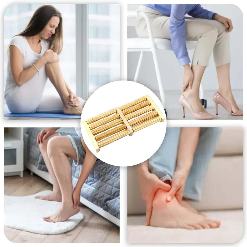 Foot Massage / Wooden Roller Massager Reflexology Foot Therapy