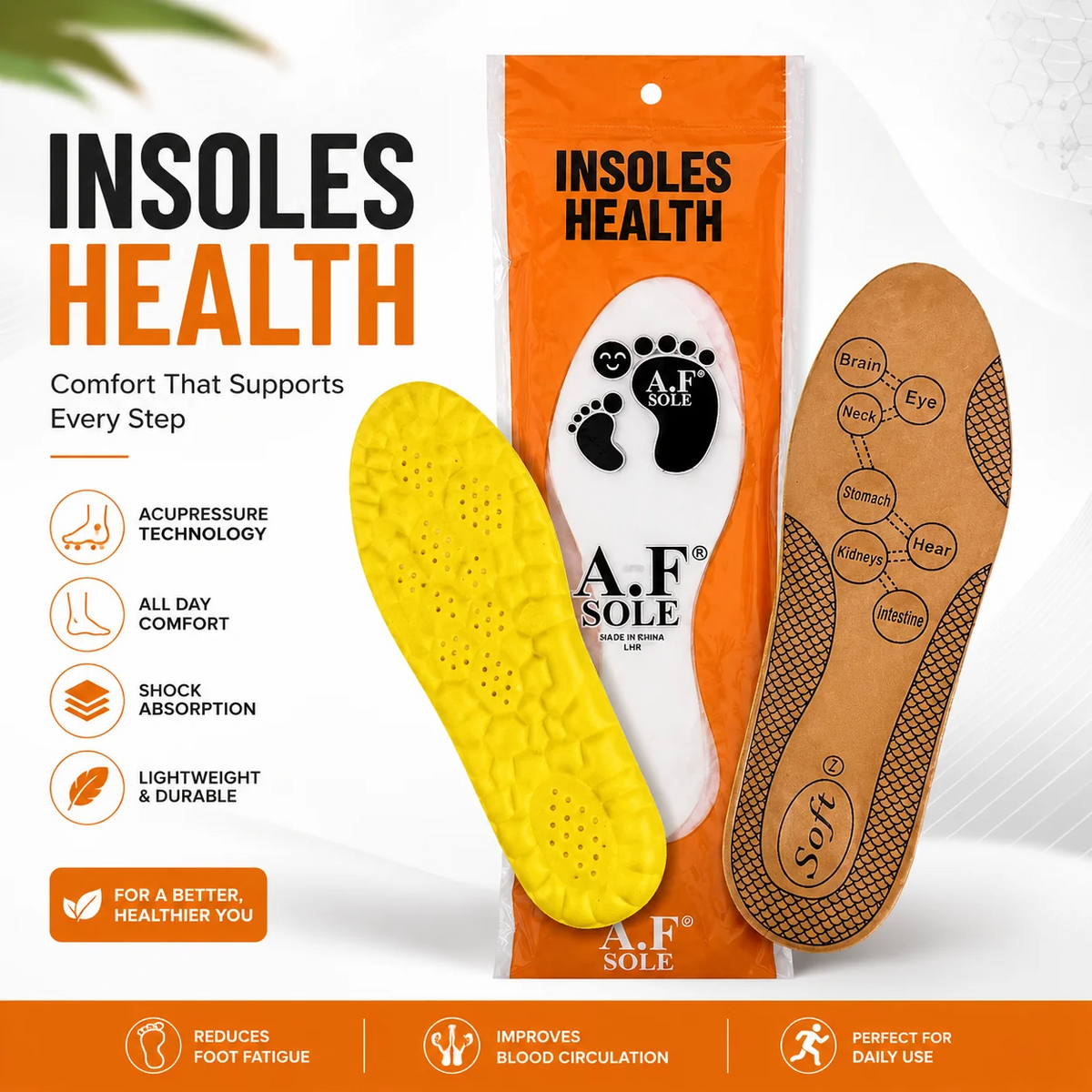 PAIR OF AF PREMIUM MEDICATED BUBBLE INSOLE