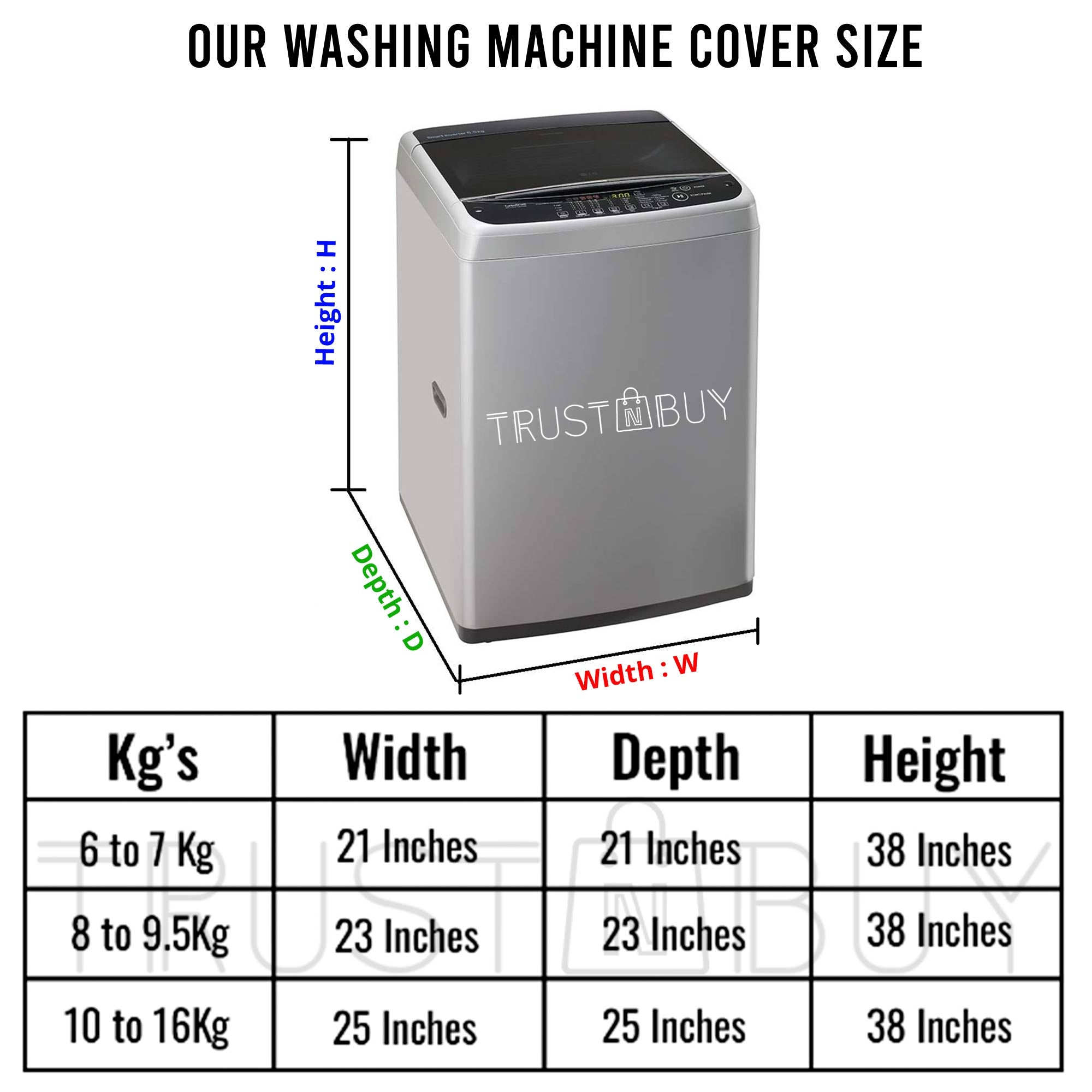 Waterproof, Dust Proof, Heat Proof, Rust Proof Parachute Washing Machine Cover
